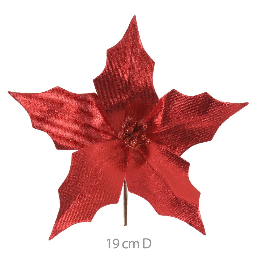 Haste Bico Papagaio Natal 19cm Vermelho Flor Arte